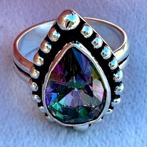 Topaz with coating  Ring Size 5.75